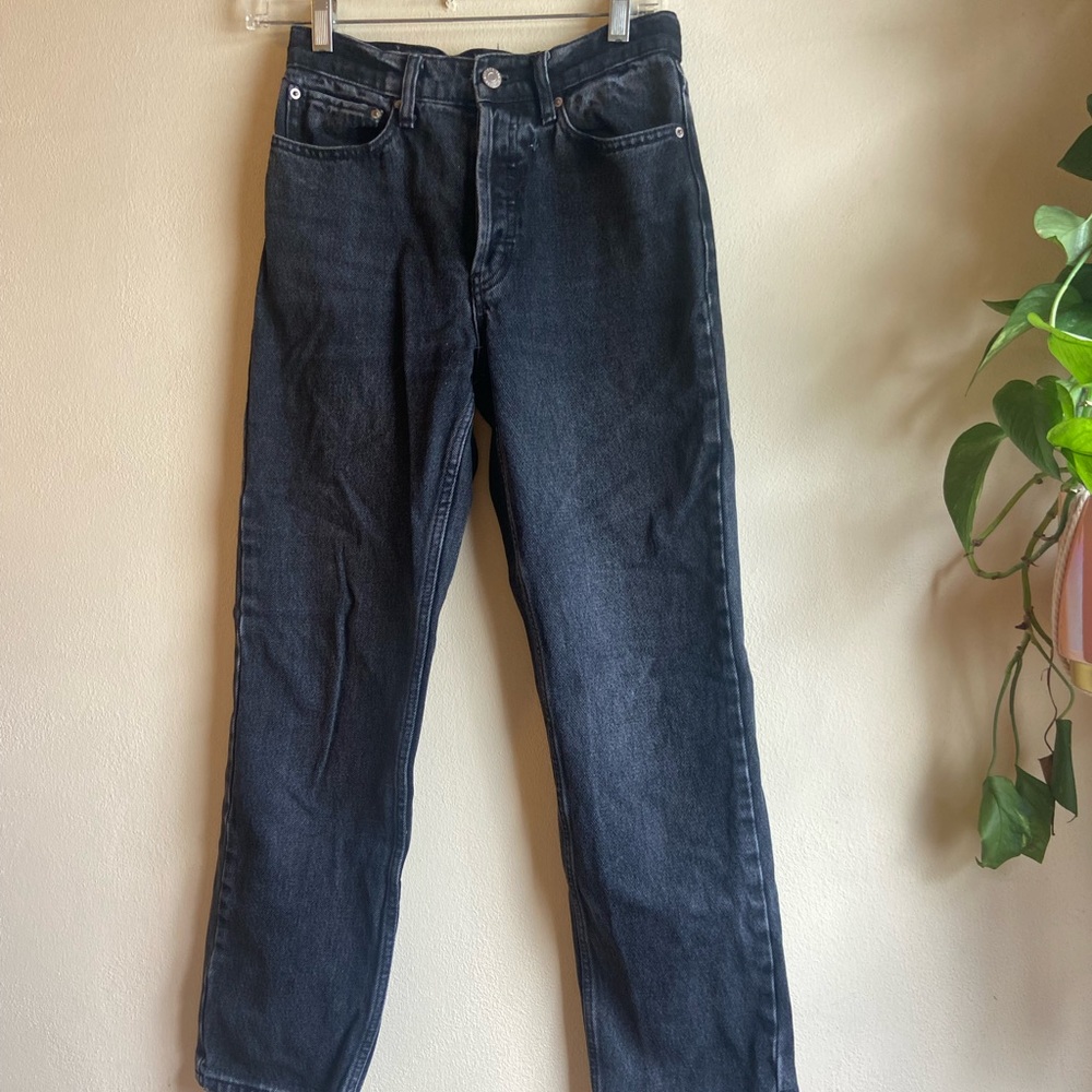 Gray Straight Leg Jeans